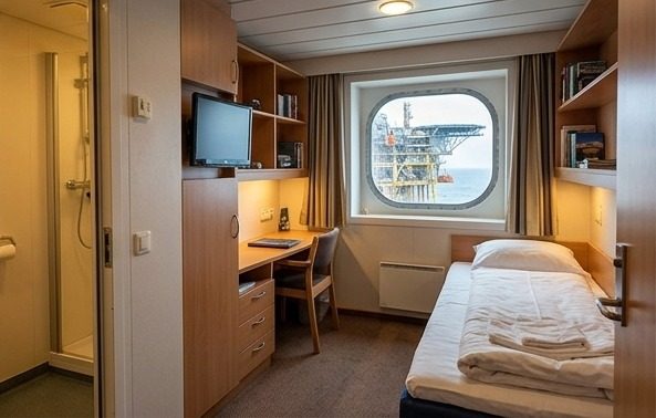 Private offshore cabin with a sea view